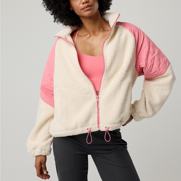OFFLINE by Aerie Fluff Love Full Zip Jacket in Playful Pink - Picture 5 of 11